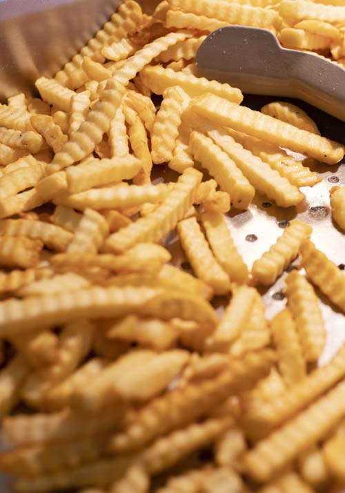 French fries after grease trap cleaning