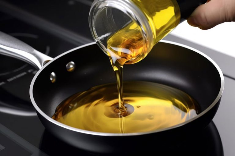 Used Cooking Oil being poured into a pan recycling oil